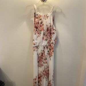 Floor length flowery dress